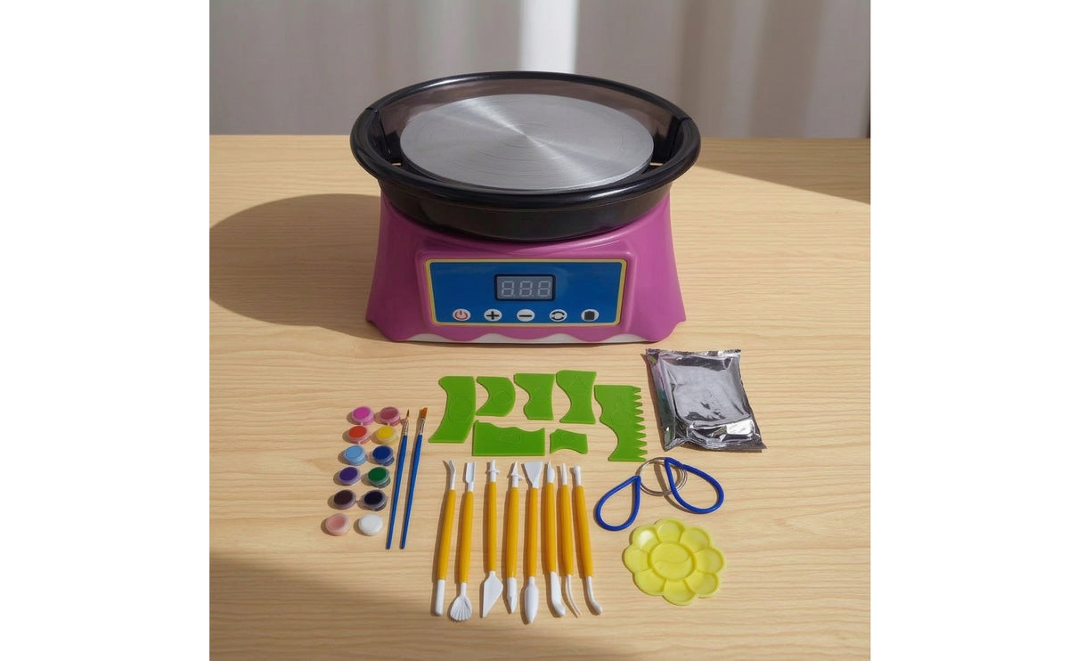 Tabletop Mini Pottery Wheel Electric Desktop Pottery Wheel Complete Machinery Smooth for Children, Home