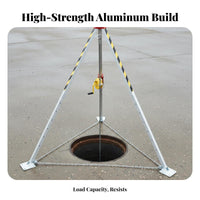 Retrieval Tripod Adjustable Legs Retrieval Tripod with Winch High Stability for Emergency Responders, Utility Workers, Manholes, Tunnels