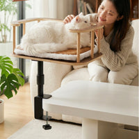 Desktop Cat Perch Bed Rotating Cat Desk Perch Liftable Pet Accessory for Desktop, Indoor
