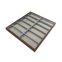 Eyeglasses Display Tray Wood-Grain Glasses Organizer Low-Height for Collectors