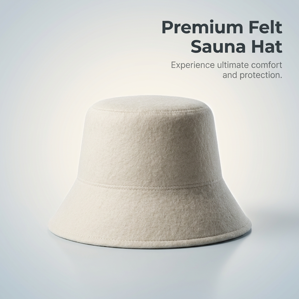 Steam Room Accessories Sauna Hat, Heat Resistant Wool Sauna Cap, Steam Room Essential Sauna Hat, Wool Sauna Hat Maintains Shape