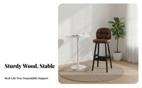 Modern Design Bar Chair with Backrest Built-in Footrest Upholstered High Chair Comfortable Cushion Tall Stool Padded Seat for Homeowners, Adults, Business Owners, Home, Restaurant, Kitchen, Dining Room