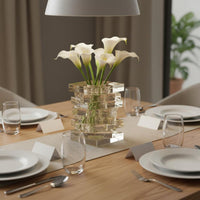 Stacked Glass Vase Luxury Style Geometric Vase Decor Easy to Clean House Ornament for Dining Table