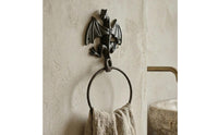 Cast Metal Dragon Figure Towel Loop Easy Installation Gothic Design Towel Holder Space Saving Washroom Hardware for Kitchen