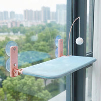 Window Cat Bed with Strong Suction Cup Frame, Rope Net Cat Hammock, Indoor Viewing Station and Perch for Large Cats