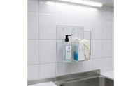 Transparent Two-Compartment Storage Dispenser Clear Face Mask Dispenser Mounting Hardware Bottle Holder Box Multi Purpose