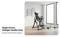 Adjustable Incline Inversion Table Comfortable Ankle Holders Weight-Assisted Inversion Machine Heavy Duty Back Stretcher Table Foldable Design for Home Use