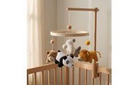 Soft Yarn Crocheted Creature Crib Mobile Neutral and Bright Colors Hanging Soft-Textured Creature Mobile for Babies
