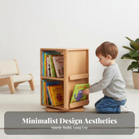 360-Degree Rotation Revolving book storage unit Nordic design Multi-Tier Rotating book storage unit Space-Saving children's Furniture Large Capacity for Toddlers, Parents, Students, Playroom, Nursery, Small Spaces, Kindergarten