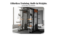 Guided Machine Workout Rack Combo Heavy-Duty Steel Frame Squat and Bench Press Rack Smooth Pulley System Multi-Functional Guided Machine