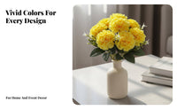 Artificial Flower Bouquet Long 7-Head Faux Bunch Realistic Silk Flower Arrangement for Office Decor, Hotel Lobby