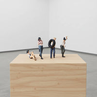 4 Pieces High Definition 1:64 Female Worker Figurines Collectible Resin Miniature Women Figures 1:64 Woman Doll Set for Collectors, Display