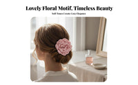 Rose Flower Hair Claw French Design Rose Hair Barrette Elegant Design Large Flower Jaw Clip for Women, Young Adults, Daily Wear, Weddings, Photoshoots