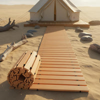 Wooden Garden Path Easy to Install Roll out Walkway Decorative Portable Wooden Pathway for Party