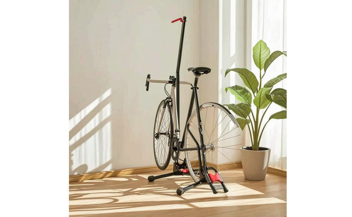 Adjustable Height Vertical Bike Stand Space-Saving Upright Bike Stand No-Drill Vertical Bike Rack Heavy Duty for Cyclists, Riders, Garage, Apartment