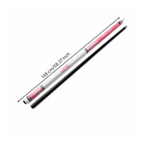 Silver-Toned Trim Pink and White Cue Stick Decorative Graphics Fiberglass Billiard Cue Slim Sports Gear Straight
