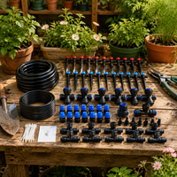 Automatic Drip Irrigation System Kit, 10.05m Black Micro Drip Irrigation System, Quick Connect Plant Watering Devices for Garden