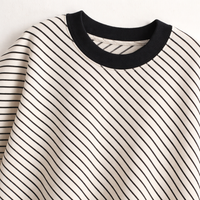 T-Shirts Women UK with Drop Shoulder Sleeve for Summer Wear, Ladies in Flared Fit, Contrast Color Striped Tees for