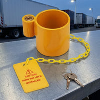 5th Fifth Wheel Coupling Lock with Warning Tag Drill Resistant King Coupling Lock with Warning Tag Weatherproof for Rv Owners