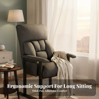 Thickly Padded Reclining Lazy Sofa Chair Ergonomic Support Upholstered Recliner Chair Compact Design Adjustable Office Armchair Easy Assembly for Students, Seniors, Living Room, Apartment, Small Areas, Home Theater