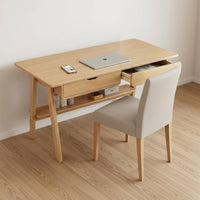 Easy to Match Wood-Wood-Core Writing Desk Stable Modern Simple Desk Space Saving Study Table Storage Drawers for Schoolchildren, Students