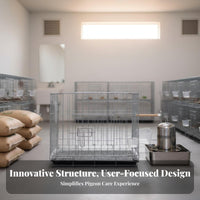Pigeon Breeding Enclosure With Removable Divider Spacious Steel Dove Enclosure Hare Hutch Sturdy Construction Small Chicken