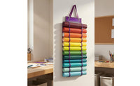 Oxford Cloth 12-Slot Hanging Organizer Metal Hooks PVC Pocket Storage Bag Strap Hanger Wall Hanging Storage Organizer Vertical Pockets