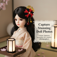 BJD Doll Kimono Fabric Hair Clip Japanese Style Headwear for 1/3 1/4 Scale Dolls