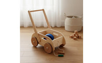 Wooden Fire Truck Activity Pusher Anti-Tip Over Design Sit-to-Stand Prevents O-Shaped Legs Child Activity Cart for Young Children, Infants
