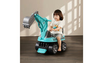 Pedal-Operated Excavator Anti-Tip Excavator with Rotating Scoop Digger Toy Musical Construction Vehicle Light-up for Toddlers