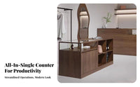 Multi-Functional Design Shop Island Display Table Ample Storage Boutique Cashier Counter Minimalist Design Glass Top Display Cabinet for Shopkeepers, Small Business Owners, Clothing Boutiques, Checkout Area, Retail Shop S, Gift Shops