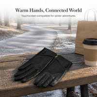 Women's Warm PU Leather Touchscreen Gloves for Winter Driving & Cycling