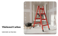 Carbon Steel Folding Ladder Foldable Design Folding Stepladder Stable Heavy Duty Herringbone Ladder for Carpenters, Homeowners, Home, Workshop, Garage