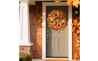 Artificial Maple Leaf Wreath Realistic Artificial Blossom Flower Wreath Full and Voluminous Home Decor for Window
