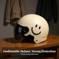 Electric Bike Helmet 3C Certified Half Helmet Four-Season Shielded Gear for Motorcycle Riders, Adults, Commuting, Outdoor, Cruising