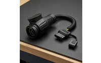 13-Pin to 4-Pin Adapter Black Trailer Connector Cable Ribbed Vehicle Accessory