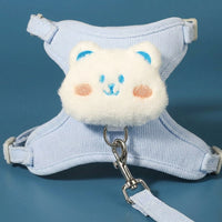 Cat Harness and Leash Walking Set, Adjustable Cat Leash with Vest Harness, Polyester Outdoor Cat Leash for Adjustable Kitten