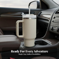 Keeps Drinks Cold or Hot For Hours 40 Oz Tumbler with Handle and Straw Double Wall Insulation 40oz Tumbler with Handle Cupholder Friendly