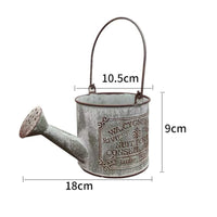 Distressed Green Watering Can Planter Matte Finish Vintage Metal Planter Frosted Look Vintage Watering Can Embossed Lettering