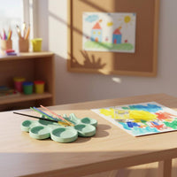 silicone Paint Tray Palette Brush Holder Easy to Child-Friendly Art Palette Paw Print Mixing Tray for Beginners