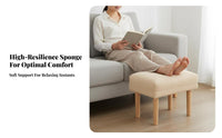 Soft Cushion Upholstered Footstool Multi-Purpose Footrest Multifunctional Ottoman Anti-Slip Pads for Office Workers, Apartment Dwellers, Under Desk, Living Room, Bedroom, Entryway