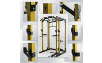 Strength Rack with Pulley System Heavy-Duty Home Gym Rack with Pulley System Adjustable Power Cage with Lat Pulldown for Fitness Enthusiasts
