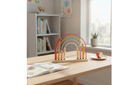 Rainbow Abacus Toy Colorful Beads Counting Frame Hand-Eye Coordination Addition Subtraction Learning Tool for Kids, Preschoolers, Homeschooling