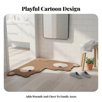 Highly Absorbent L-Shaped Corner Mat Non-Slip Backing L-Shaped Kitchen Mat Quick-Drying Bath Rug Machine launderable for homeowners, Pet Owners, By the Bathtub, before of Sink, High high-use Areas, Laundry Room