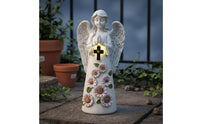 LED Lights Solar Angel Statue Automatic On/deactivate Lighted Angel Figurine Weather Resistant for Balcony, Patio, Gravesite