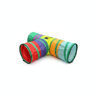 Open-Ended Zipper-Connected Rainbow Play Tunnel Striped Small Pet Plaything Portable Rainbow Cat Tunnel