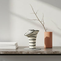 Modern Striped Flower Vase Eye-Catching Design Striped Vase Easy to Match Home Decor for TV Cabinet