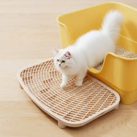 Cat Litter Trapper Box Step with Raised Legs, Removable Double Layer Litter Catcher, PP Material Anti-Tracking Sifting Base for Adult Cats