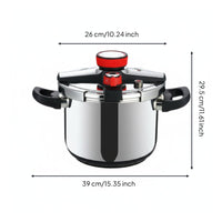 Burst-proofResistant Stainless Steel Pressure Cooker Safe Locking Lid 3-Level Pressure Cooker Easy to Clean for Home Cooking, Gas Cooktop