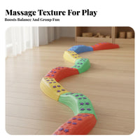 Learn Through Play Kids Balance Beam Set Non-Slip Base Balance Beam and Stepping Stones Easy Stackable Storage Sensory Stepping Stones Set Endless Configurations for Toddlers, Preschoolers, Children, Kindergarten, Indoor, Playroom, Living Room